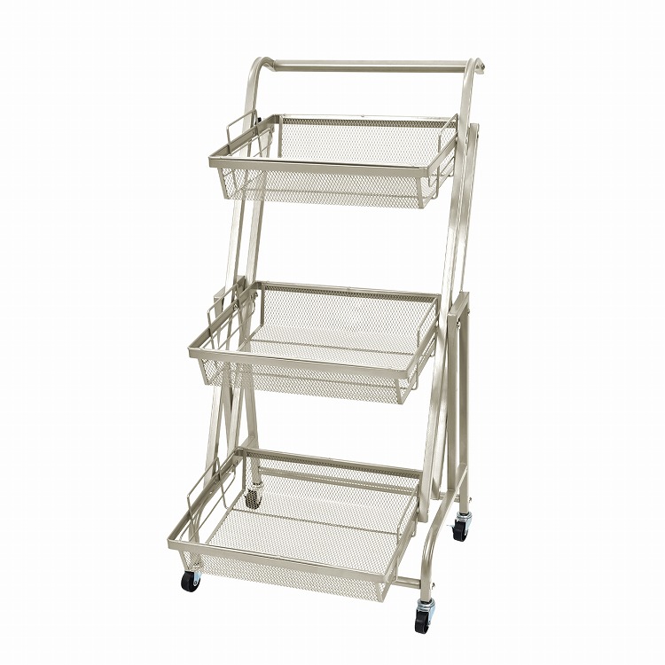 キッチンワゴン キャスター付き 3段 多肉棚 回転式 角度調整 キッチン