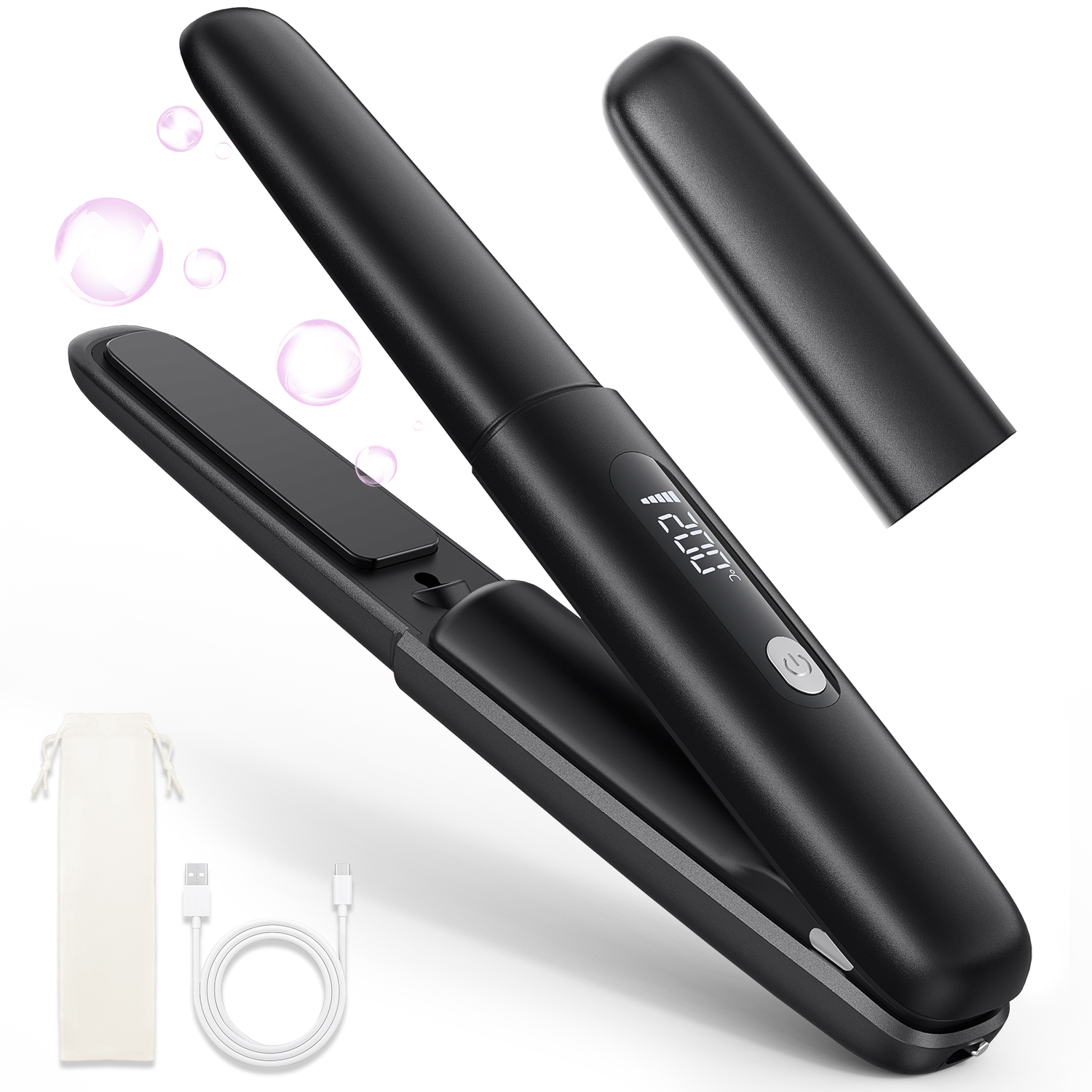 ヘアアイロン コードレス ミニ 25秒立ち上がり 急速加熱 ストレート