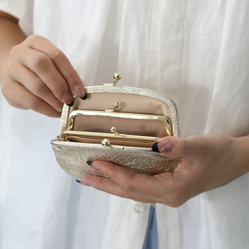 StitchandSew（ステッチアンドソー） 小さながま口のお財布 ゴールド