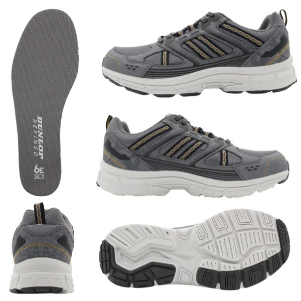 DUNLOP（ダンロップ） スニーカー メンズ 靴 黒 ブラック グレー 幅広