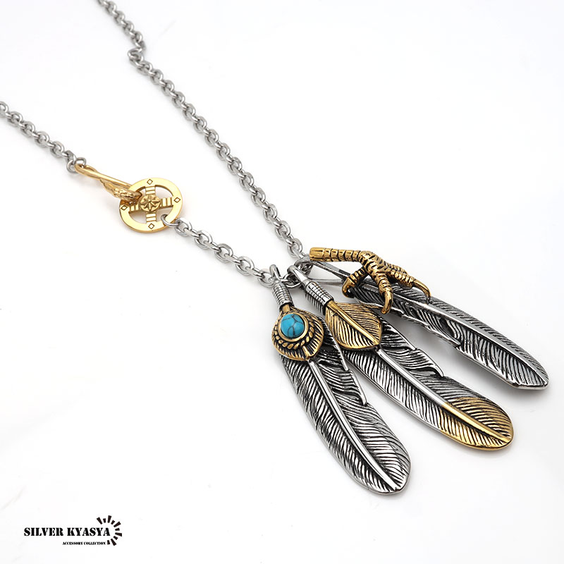 ARIZONAFREEDOM羽根ネックレス フェザー太陽神K18 右向き