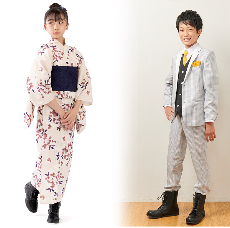 子供用 ブーツ 袴用 黒 編み上げ レースアップ 中国製 キッズ ジュニア