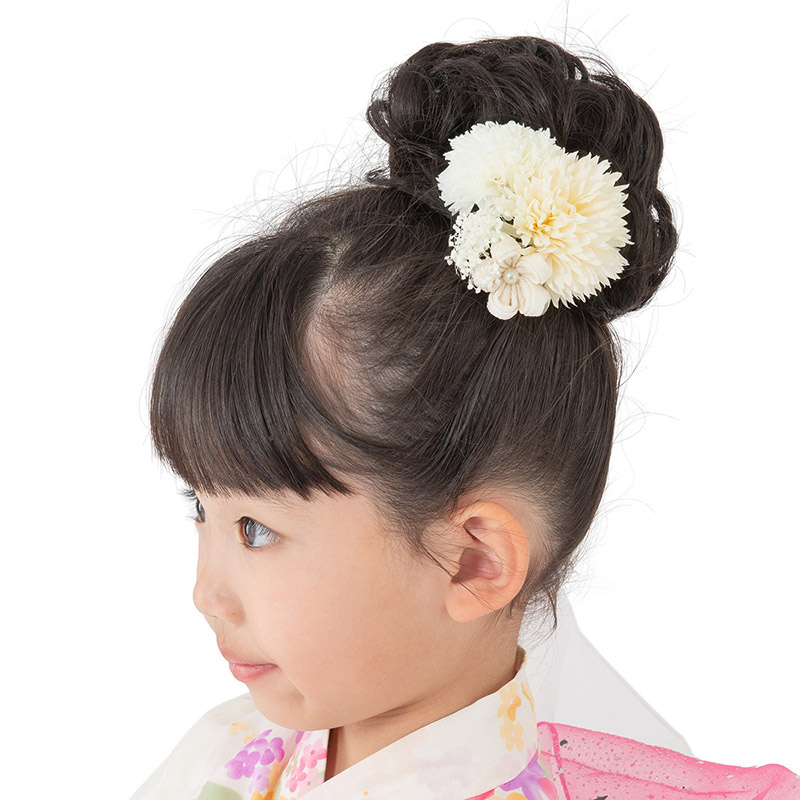 髪飾り 浴衣 七五三 成人式 卒業式 くすみフラワーとマム