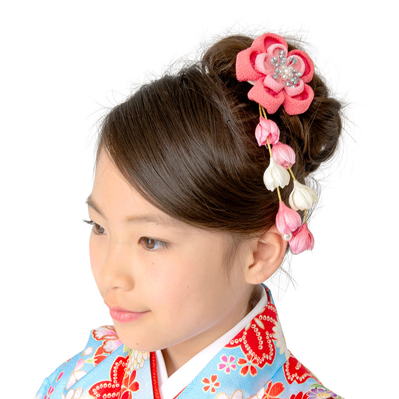 髪飾り ちりめん つまみ細工 かんざし 桜 送料無料 : 京のみやび