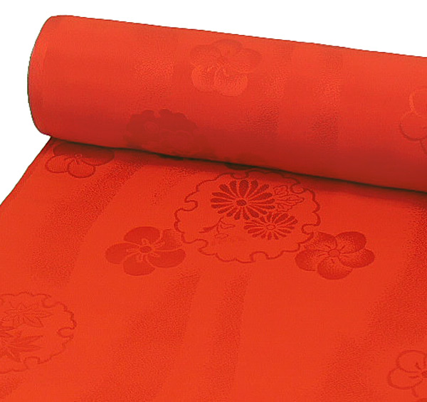 振袖用 正絹 長襦袢反物 朱赤色 絹100% j-070 送料無料 レッド 振袖