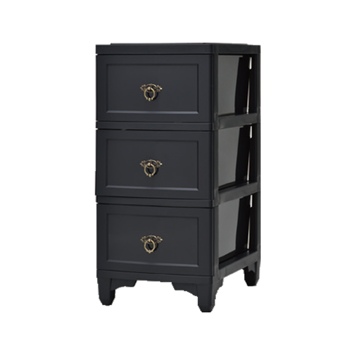 チェスト アンティーク調 3段 カドリー 黒 ブラック おしゃれ 引き出し