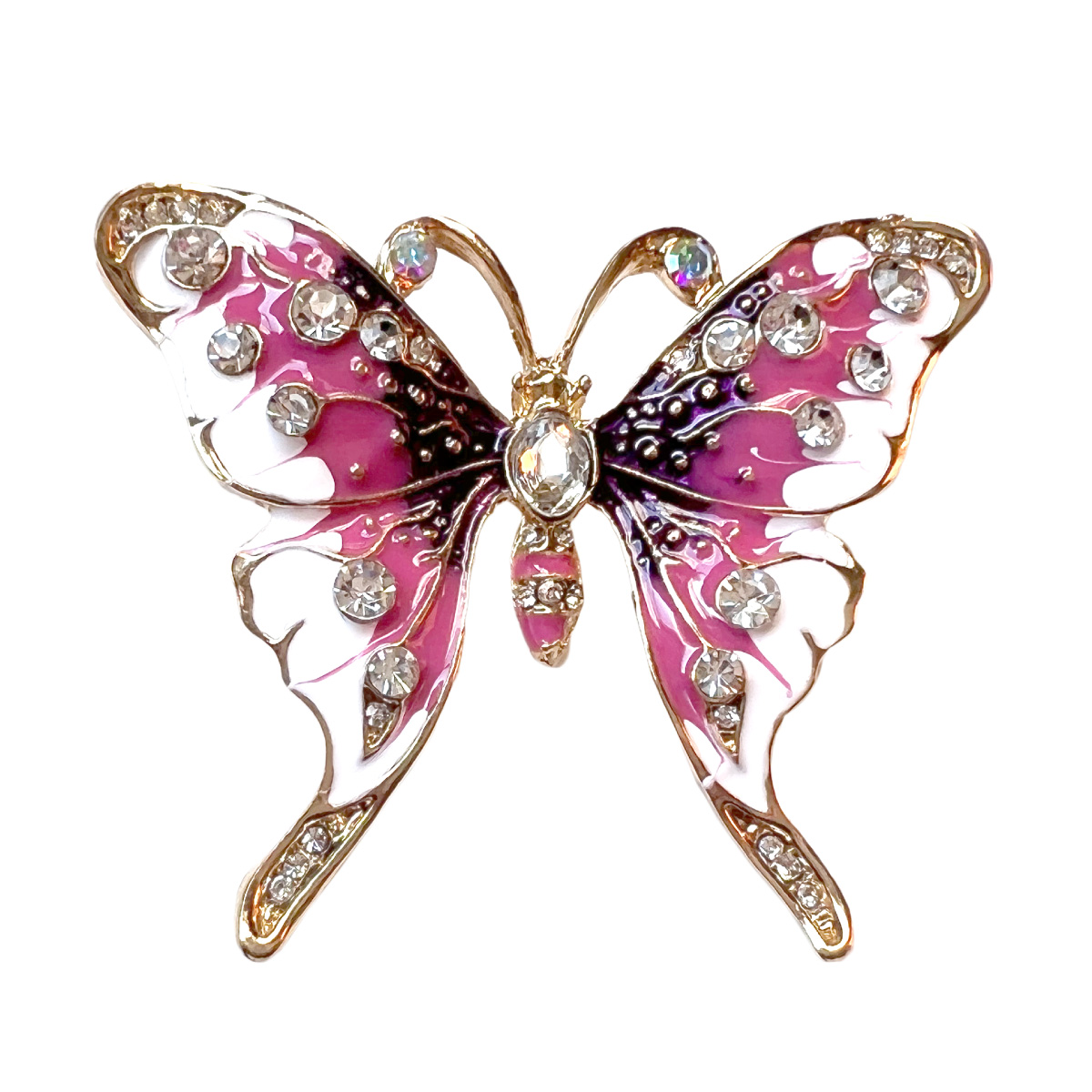 ブローチ 蝶 バタフライ 虫 ラインストーン パヴェ キラキラ おしゃれ