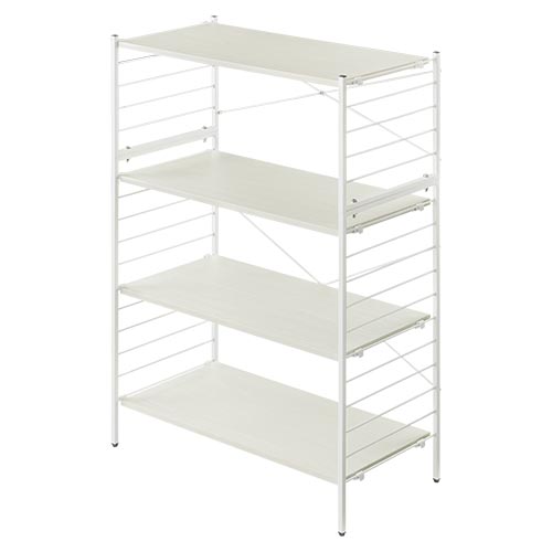 ぼん家具 オープンシェルフ 4段 可動棚 オープンラック 木製 ラック