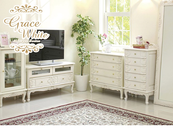 HAGiHARA（萩原） アンティーク チェスト 木製 4段 完成品