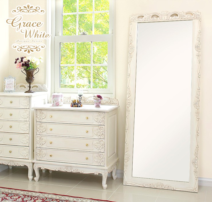 空*白様 アンティーク調装飾的な大型スタンドミラー 空*白様