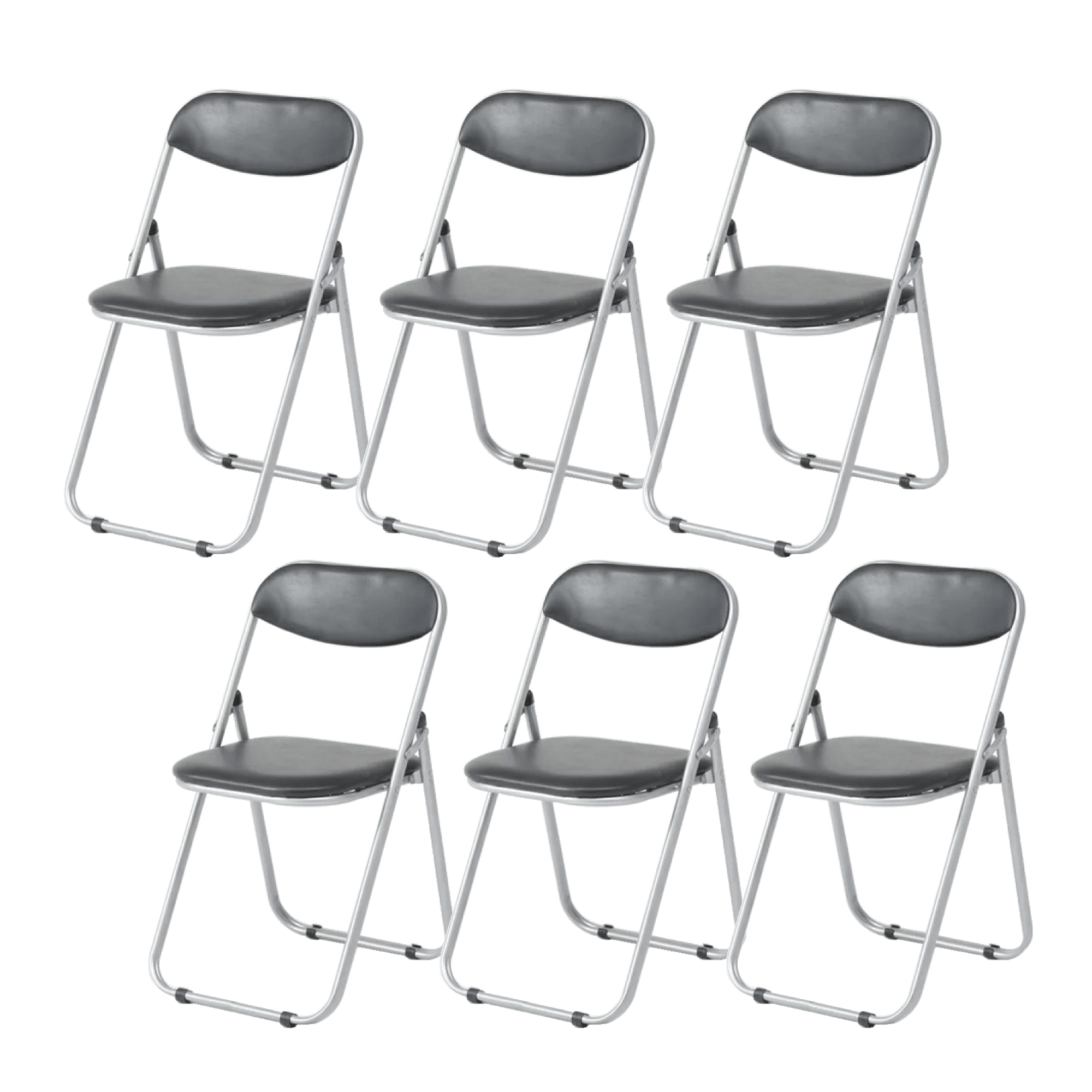 パイプ椅子 折りたたみ椅子 会議椅子 背もたれ穴なし シルバー