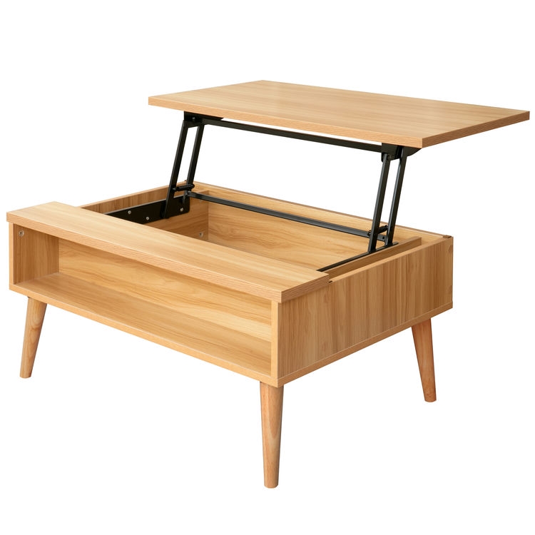 昇降デスク リビングテーブル おしゃれ 昇降テーブル 収納 木製 高さ