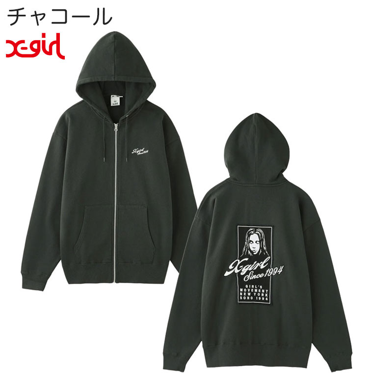 X-girl（エックスガール） X-gir スウェット パーカー FACE BOX PATCH