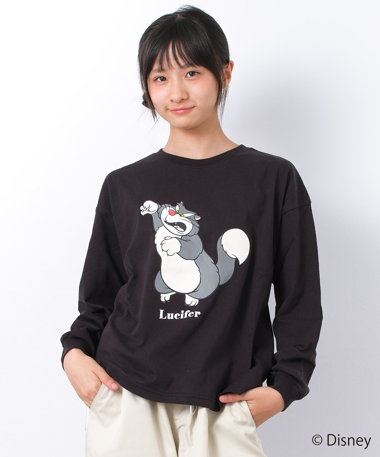 Disney（ディズニー） Tシャツ キッズ シンデレラ ルシファー 猫