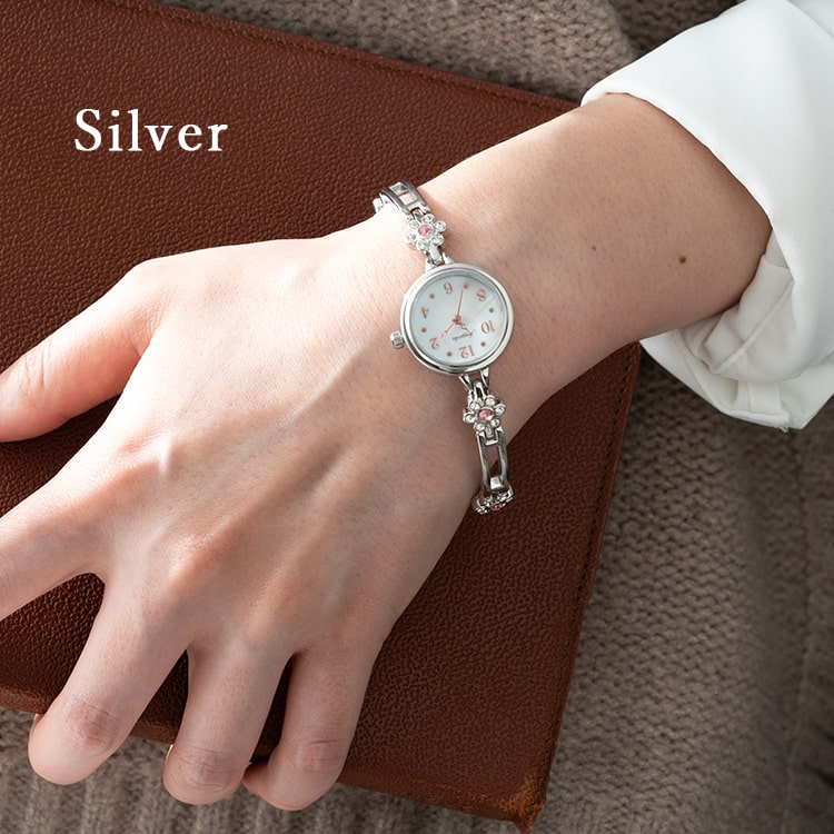 腕時計 レディース 3気圧防水 花 ストーン ブレスレット ブランド