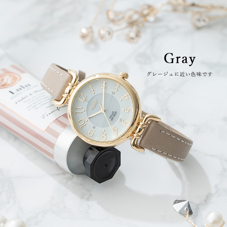 腕時計 レディース ソーラー 蓄光文字盤 3気圧防水 ブランド ニッケル