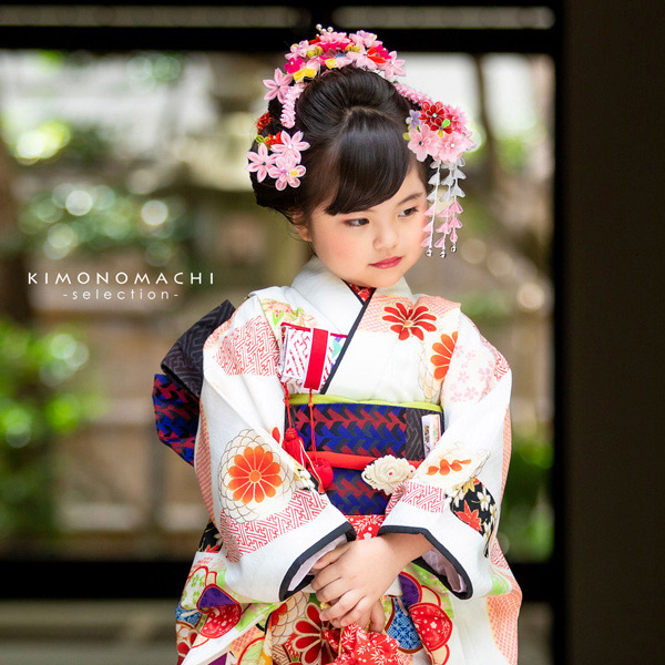 七五三 髪飾り 7歳 勝山かんざし ちんころ付き4点セット「ピンク