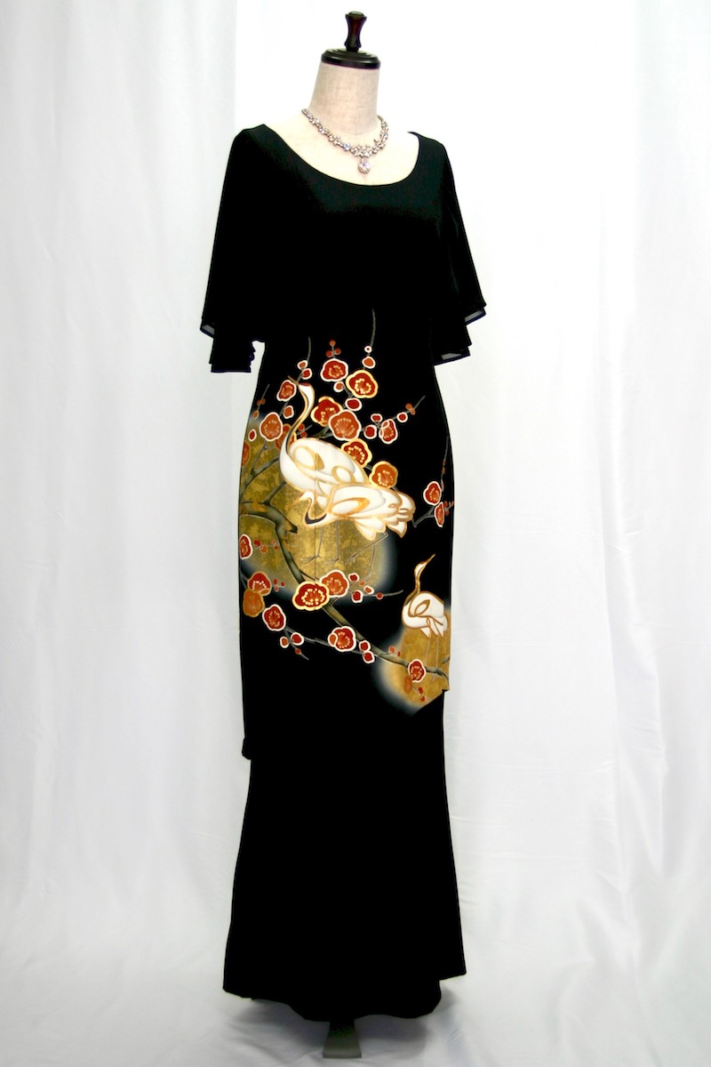 2213一点物の正絹着物ドレス【着物ドレス 着物リメイク パーティー