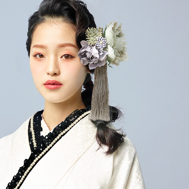 kimono cafe（キモノカフェ） 振袖用重ね衿 カッティングレース黒 白