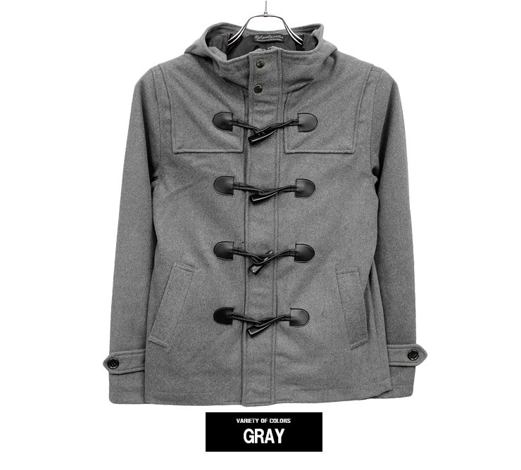 ダッフルコート メンズ 大きいサイズ 高密度 ウール メルトン ショート