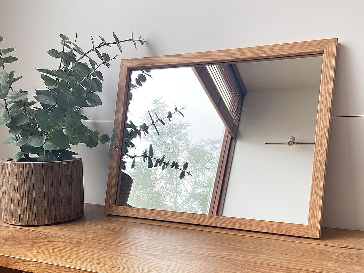 洗面台 鏡 木枠 交換 diy 洗面鏡 /オーク 650×500 枠幅30mm/ 姿見