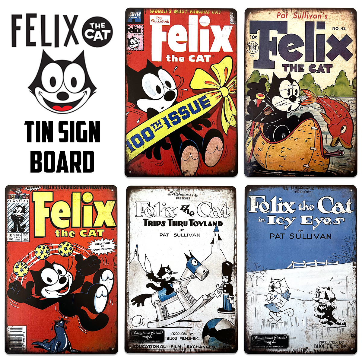 フィリックス・ザ・キャット クラシック ブリキ看板 20cm×30cm FELIX