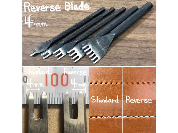 プロ菱目打ち[逆刃] 4mm巾ピッチ 1本目/2本目/4本目/6本目【メール便