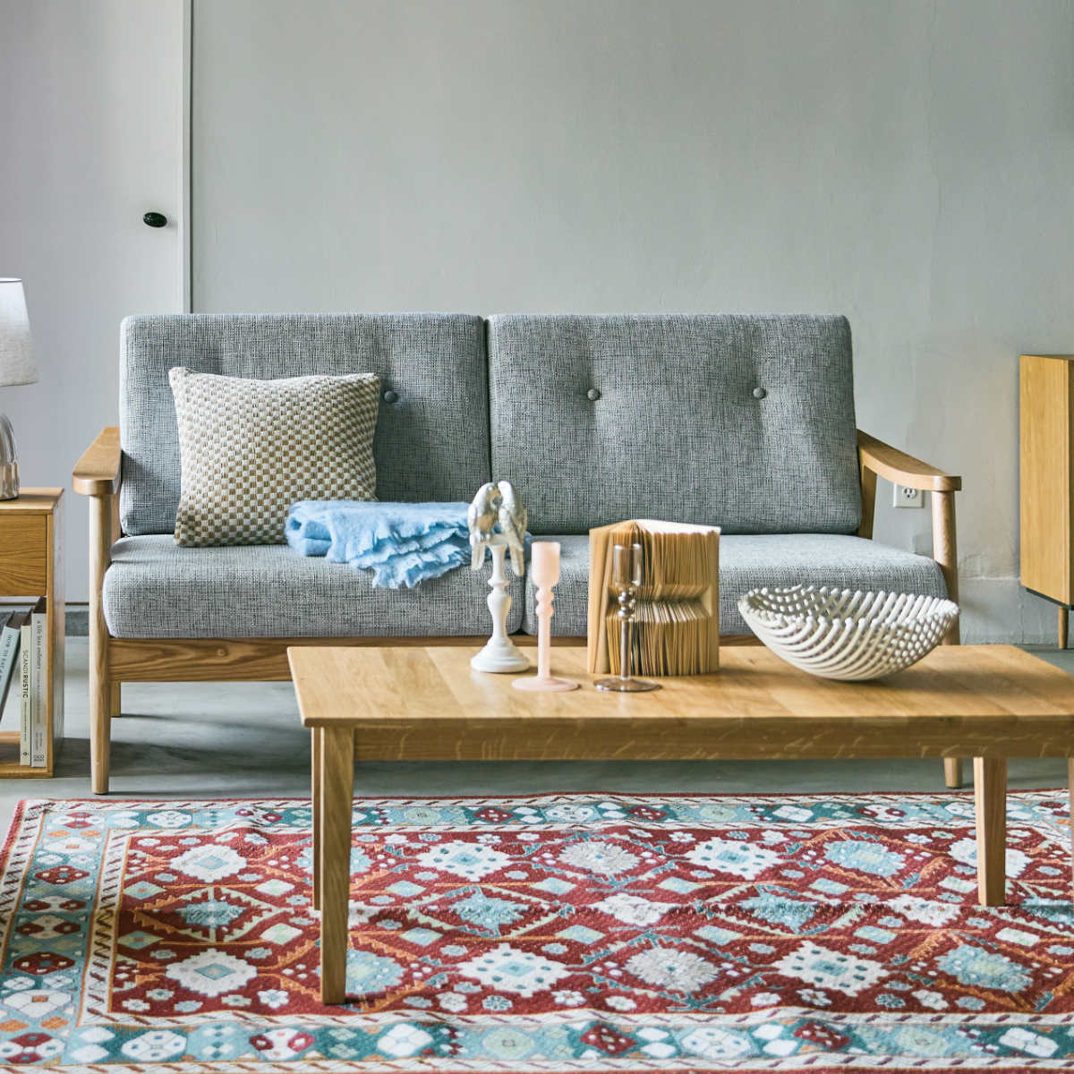 東谷 ソファ 3人掛け 幅167cm 天然木フレーム バッスム （ 北欧