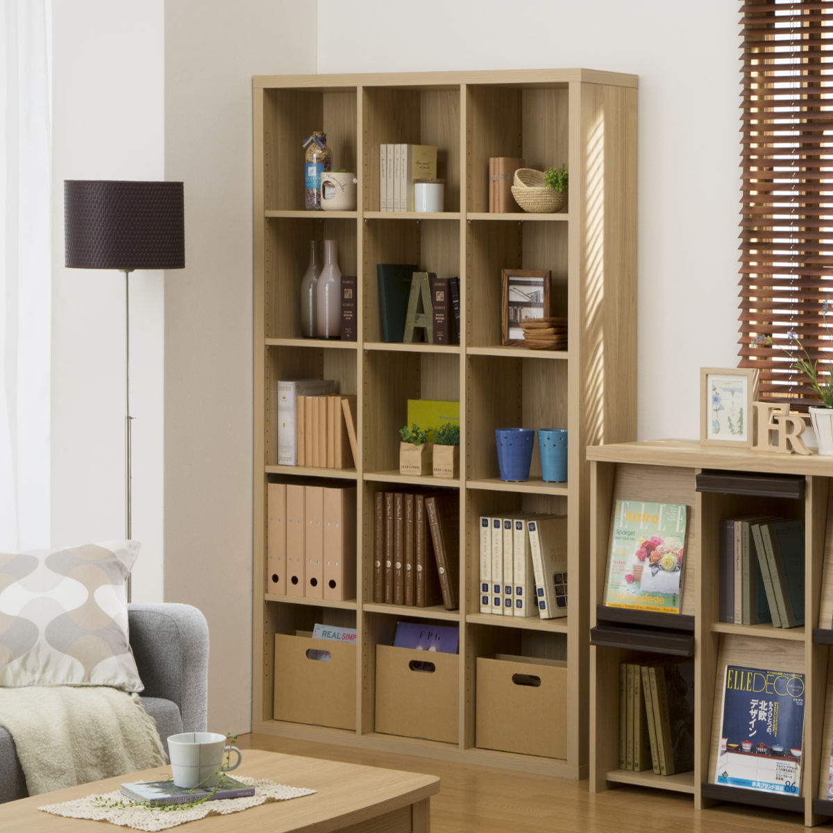 本棚 幅110cm 5段 フリーラック 3列 セパルテック （ ラック 収納棚