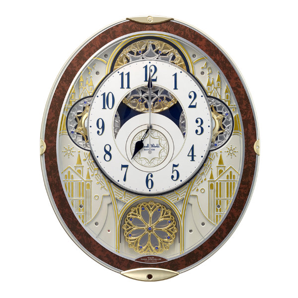 からくり時計 スモールワールドノエルNS ブラウン 電波時計 48曲収録