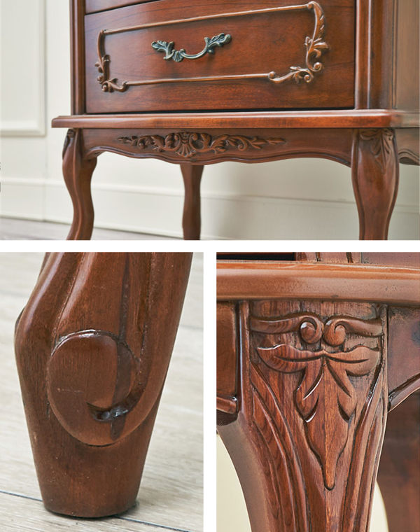 HAGiHARA（萩原） チェスト 5段 クラシック調 マホガニー前板 猫脚 幅