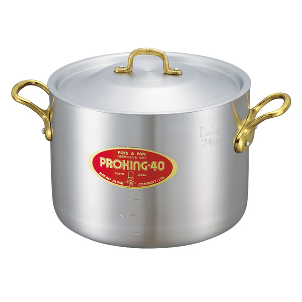 半寸胴鍋 45cm 46L ガス火専用 プロキング 業務用 中尾アルミ 両手鍋