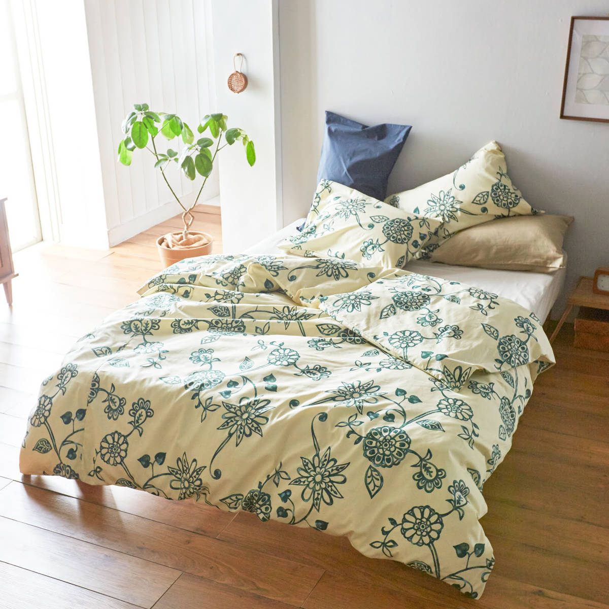 掛け布団カバー Fab the Home シングル エイジア 花柄 綿100％ （ 布団