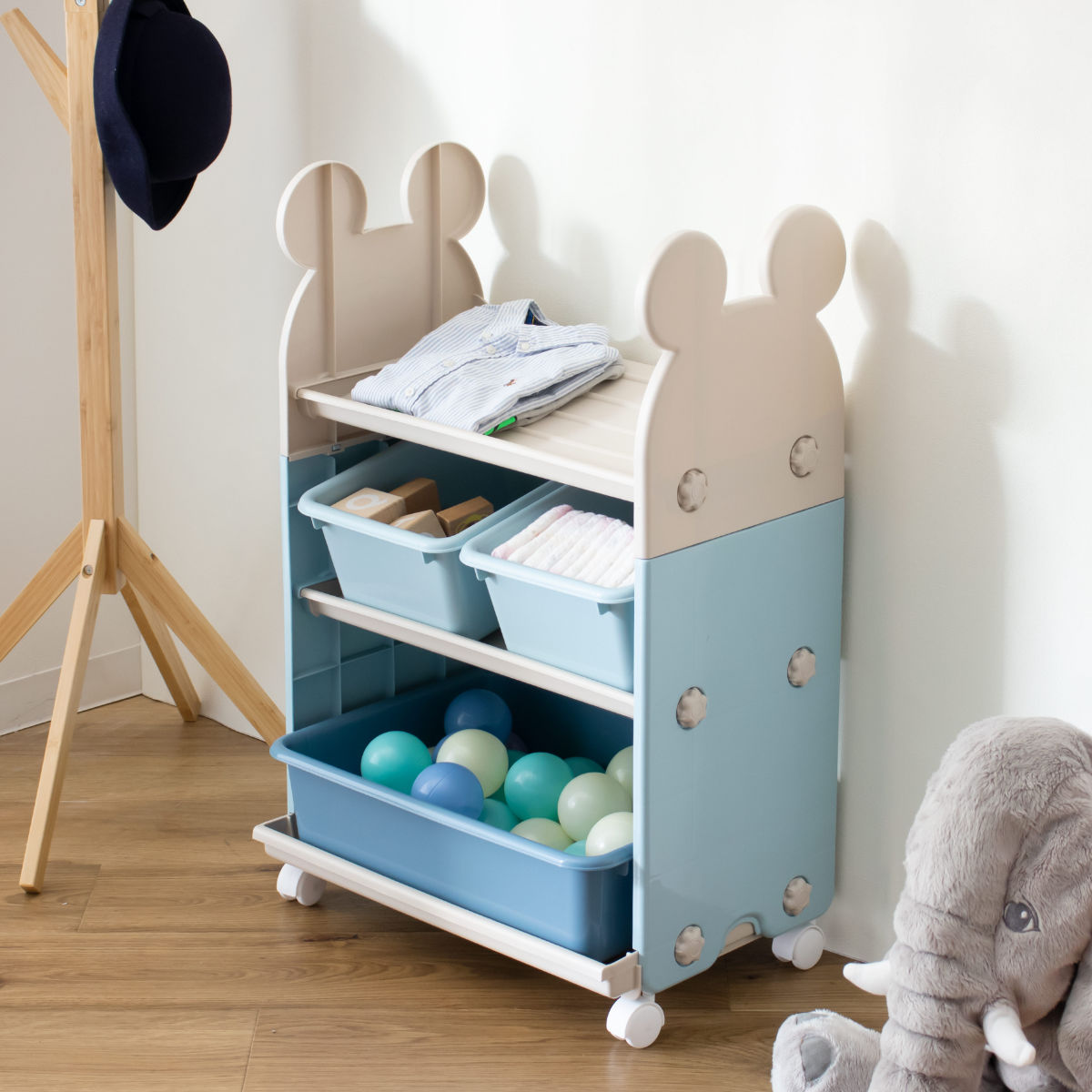 錦化成 おもちゃ 収納 ラック ミッキーマウス トイステーション