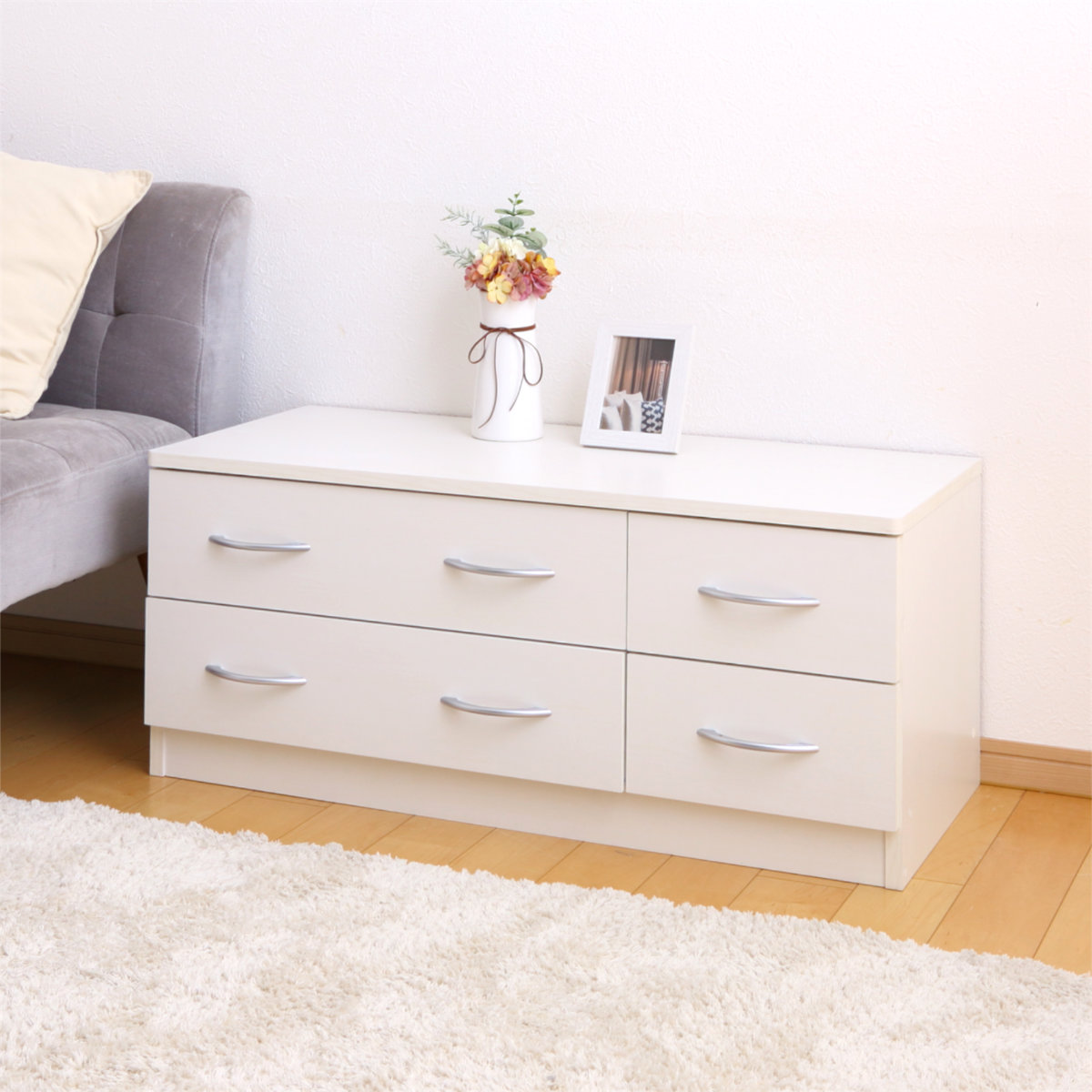 クロシオ ローチェスト 幅89.5cm 2列2段 北欧風 ブルーム （ チェスト