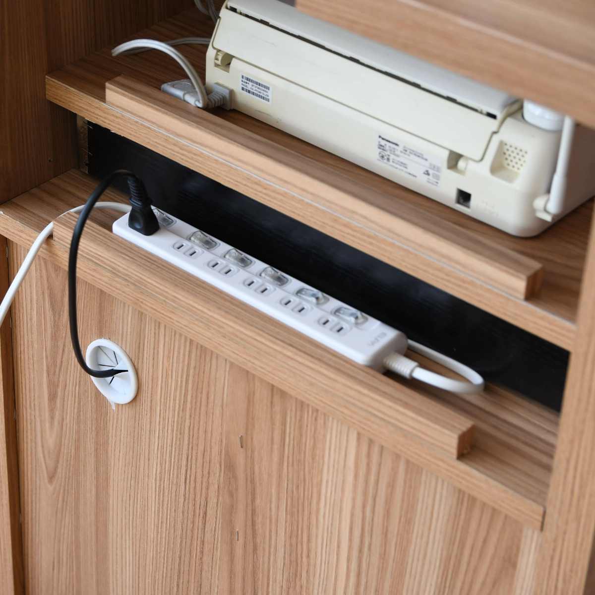 ファックス台 オーク柄 ナチュラルデザイン 幅59cm （ 電話台 ルーター