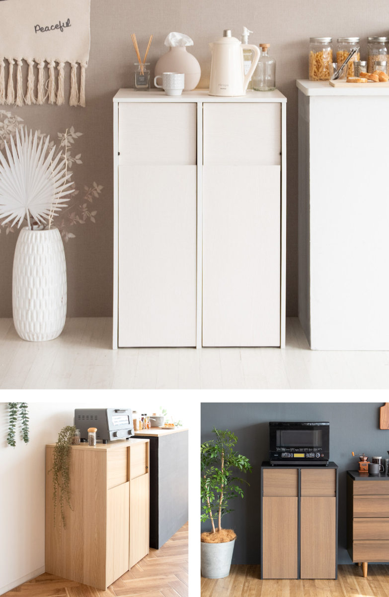 宮武製作所 ゴミ箱 木製 45L×2 2分別キャスターボックス （ ごみ箱 45