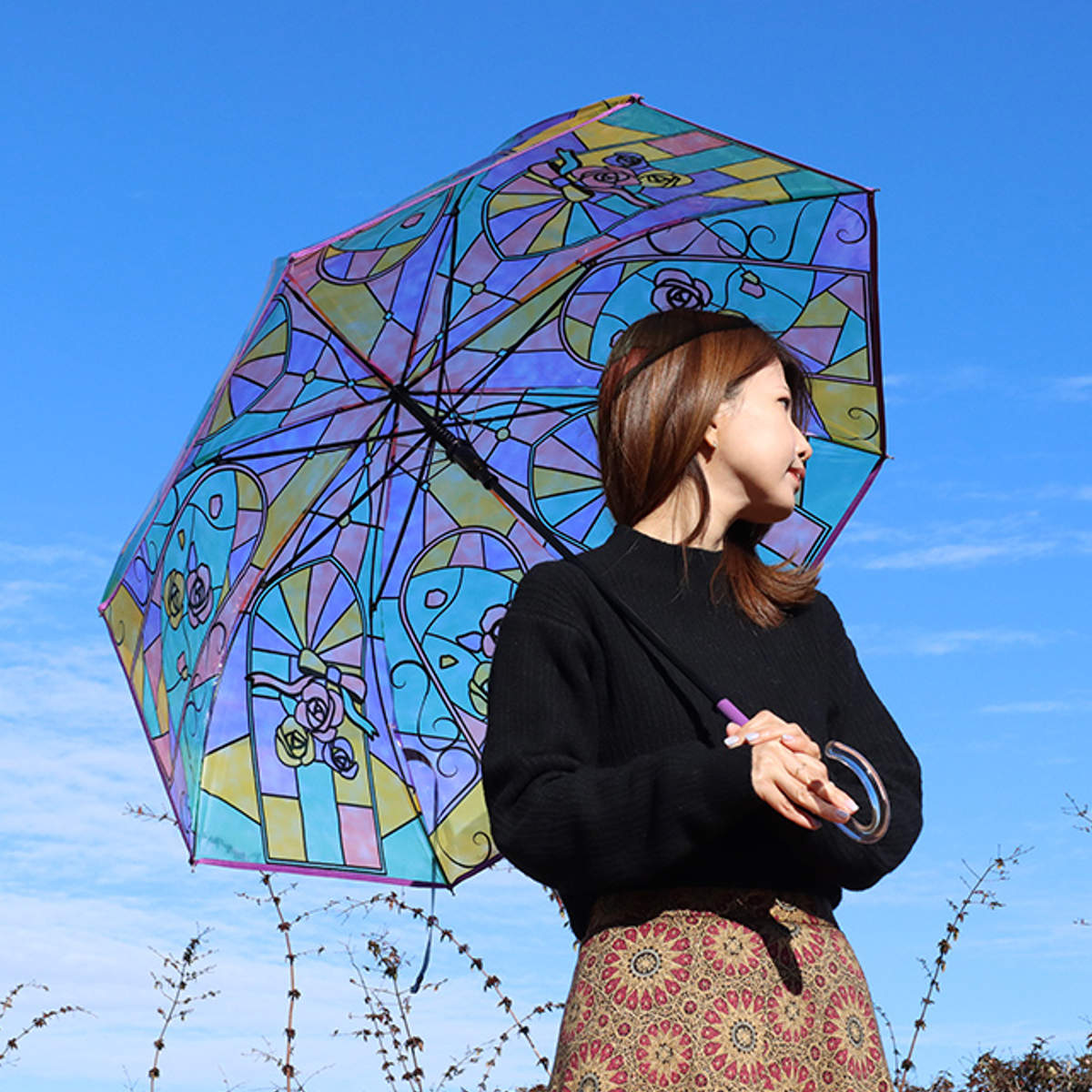 JesusDiamante ジーザスディアマンテ アンブレラ 傘 ヒョウ薔薇