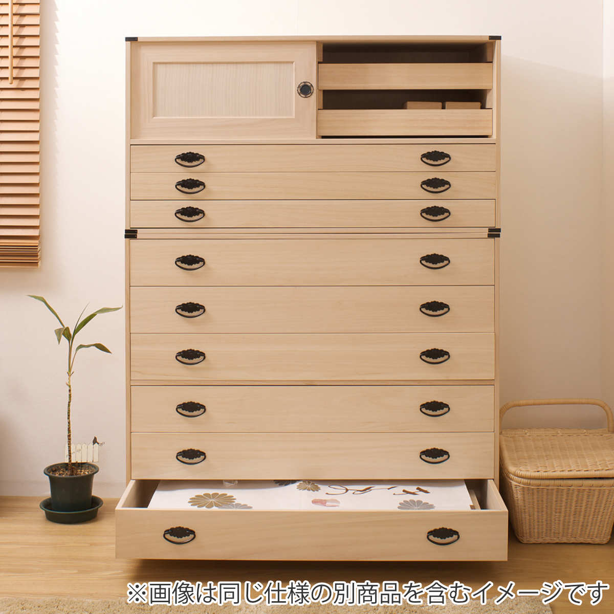 桐たんす 着物用 6段 桐タンス 台輪あり 日本製 幅99cm （ 桐箪笥 収納