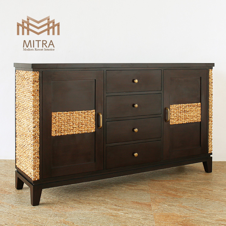 ウォーターヒヤシンス キャビネット 収納家具 アジアン家具 幅150cm