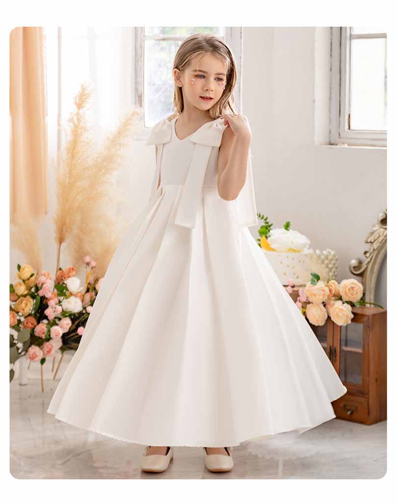 ドレス子供肩リボンロングピアノ子どもドレス 子供ドレス 発表会レス