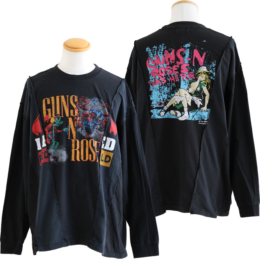 PATY ロンT 長袖 メンズ レディース バンドT クルーネック リメイク