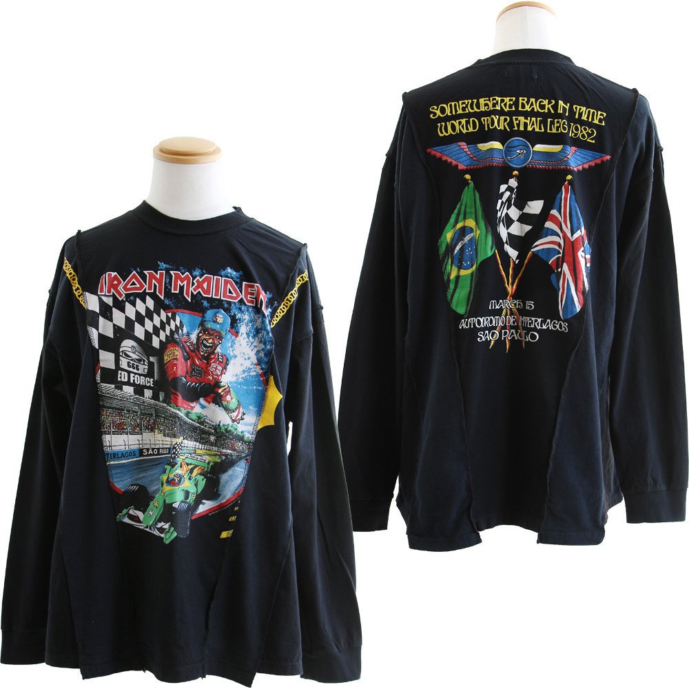 PATY ロンT 長袖 メンズ レディース バンドT クルーネック リメイク