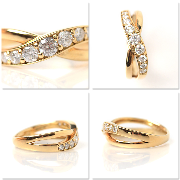 ピンキーリング 18金 リング 指輪 k18 天然 ダイヤモンド 0.3ct ダイヤ