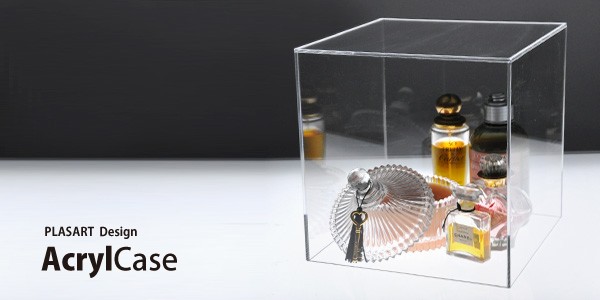 土台無 20cm】アクリルケースC/5面体/クリア(透明) : プラスアート