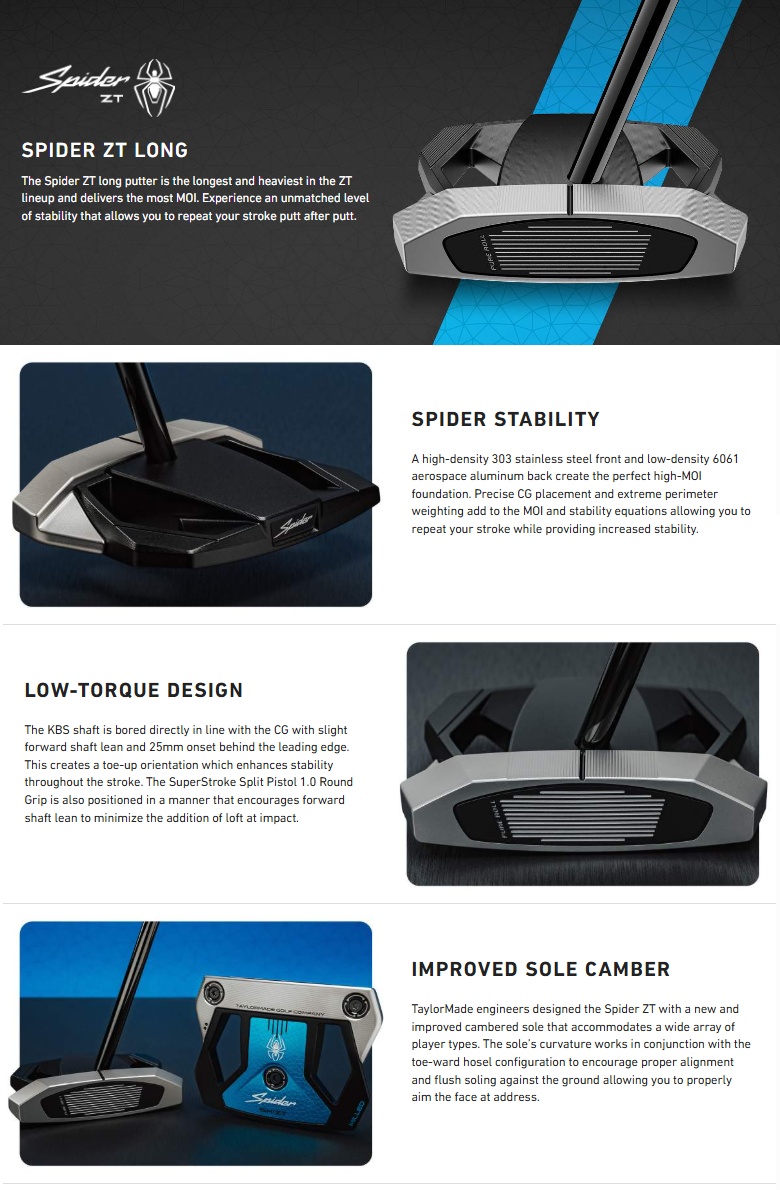 即納可！TaylorMade Spider ZT Long Putter テーラーメイド スパイダー