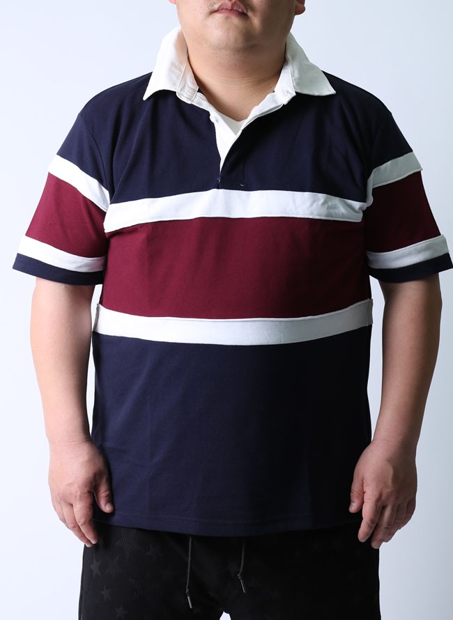 adidas（アディダス） 大きいサイズ ラガーシャツ メンズ カノコ