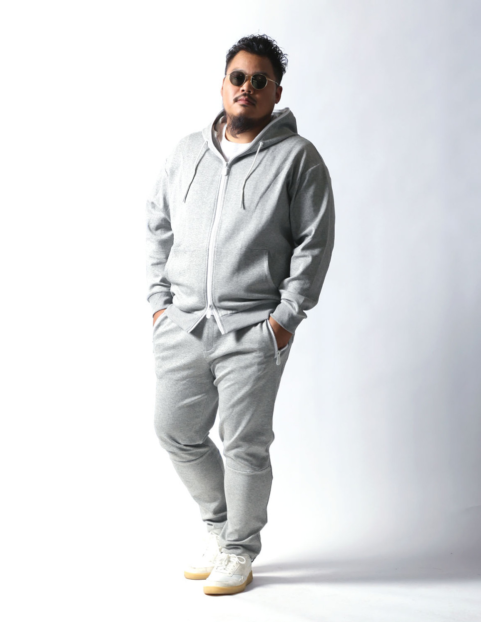 大きいサイズ パーカー メンズ ビッグファスナー フルジップパーカー