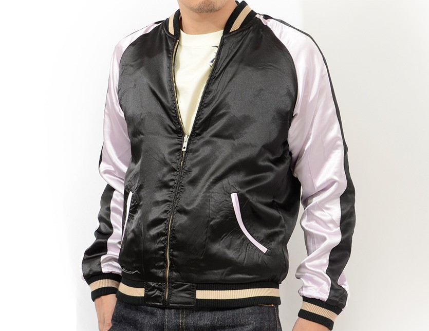 花旅楽団 和柄 スカジャン 月 雁 富士山 リバーシブル 刺繍 SCRIPT SSJ