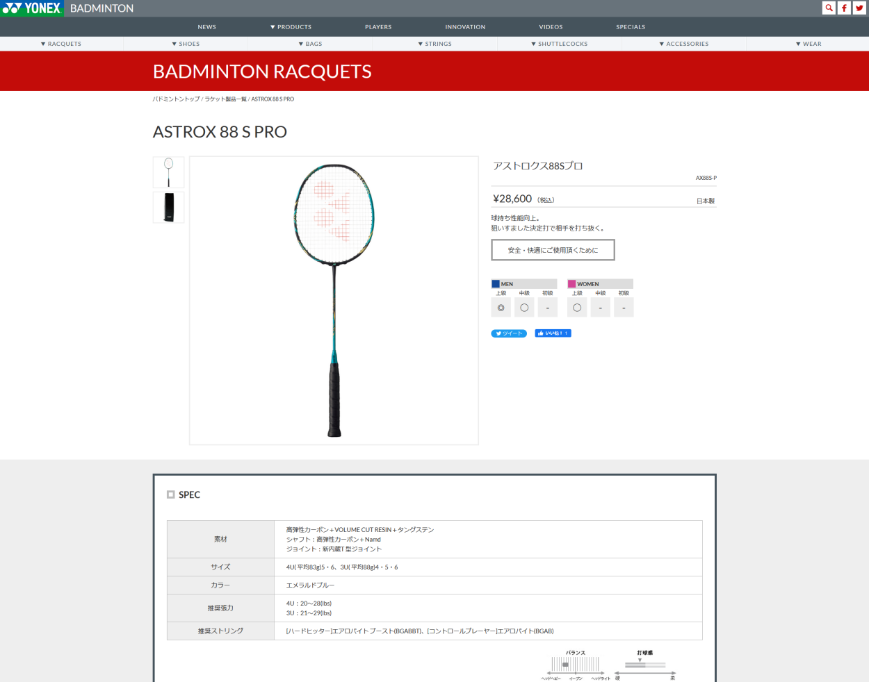 YONEXバドミントンラケット 【フレームのみ】3代目【 アストロクス